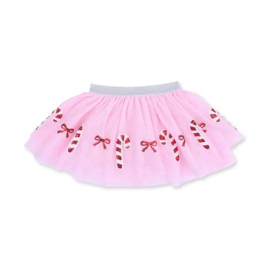 Candy Canes Tutu Skirt With Bike Shorts