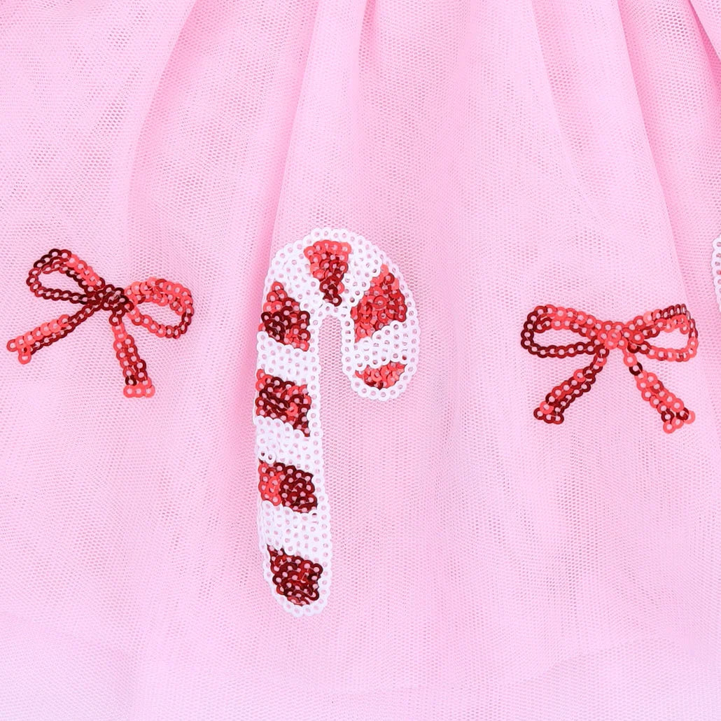 Candy Canes Tutu Skirt With Bike Shorts