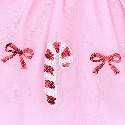 Candy Canes Tutu Skirt With Bike Shorts