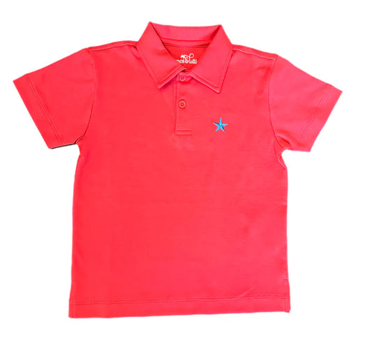 Red Polo With Star Patriotic Knit