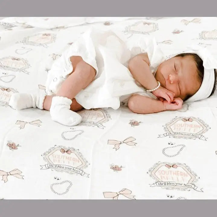 Southern Belle Muslin Swaddle Blanket