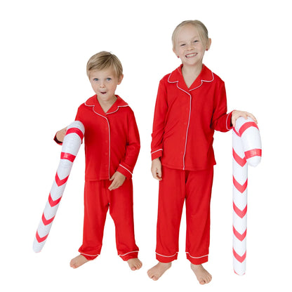 Ribbon Red - Long Sleeve Coat Style PJs