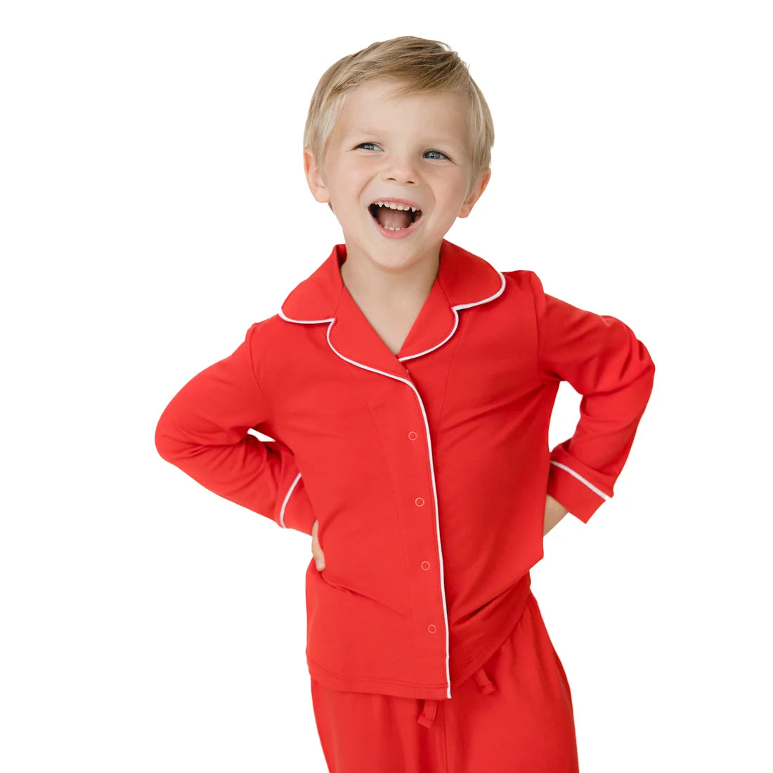 Ribbon Red - Long Sleeve Coat Style PJs