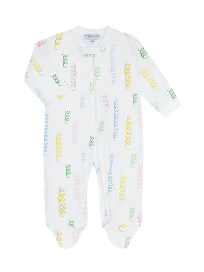 Spirals Print Zipper Footie