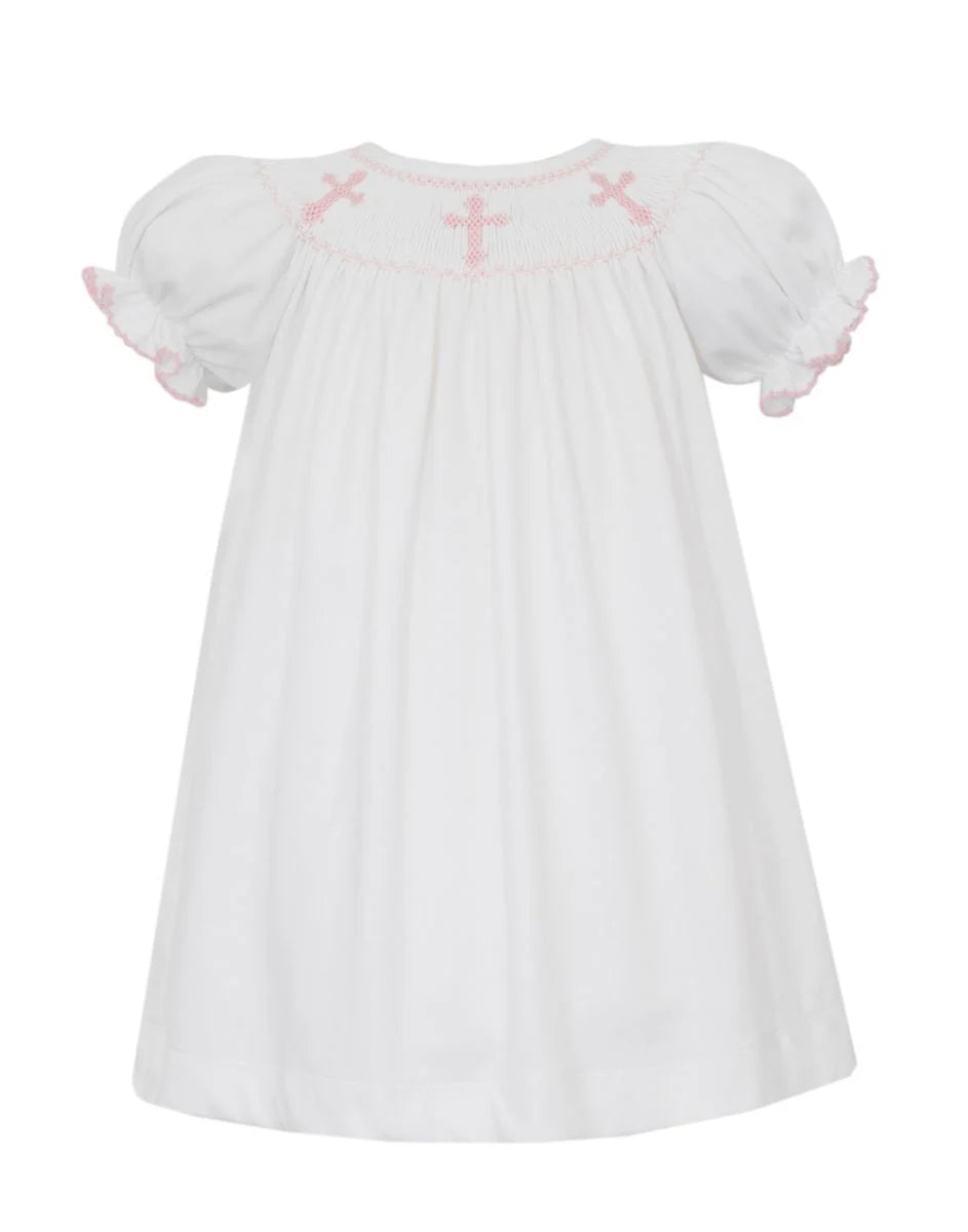 Pink Crosses White Knit Dress