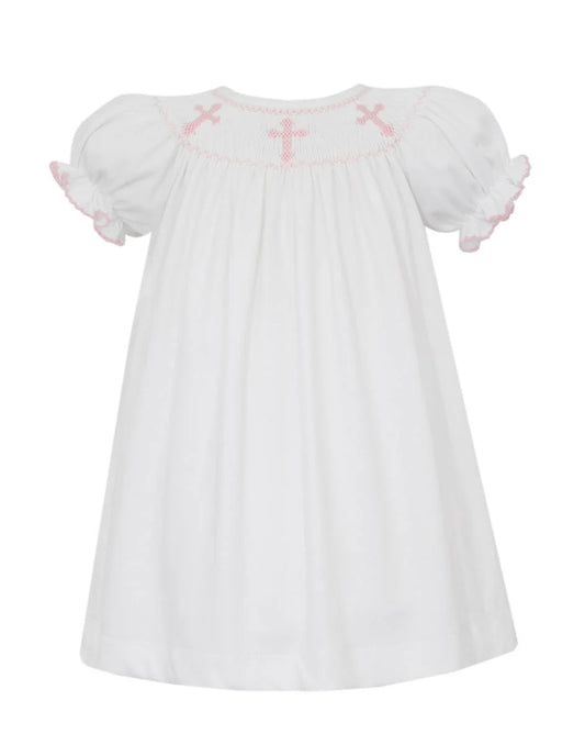 Pink Crosses White Knit Dress