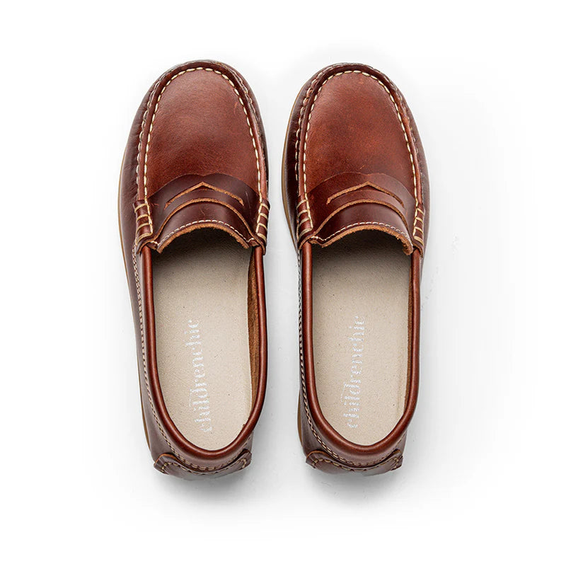 Leather Penny Loafers In Brown