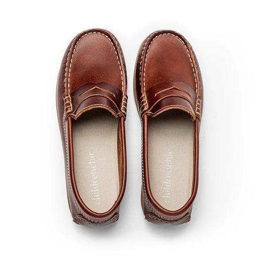 Leather Penny Loafers In Brown