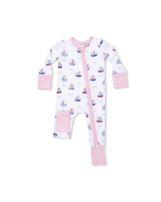 Bubbly Sailboats Pink Convertible Romper