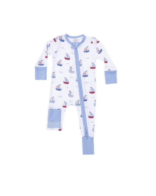 Bubbly Sailboats Blue Convertible Romper