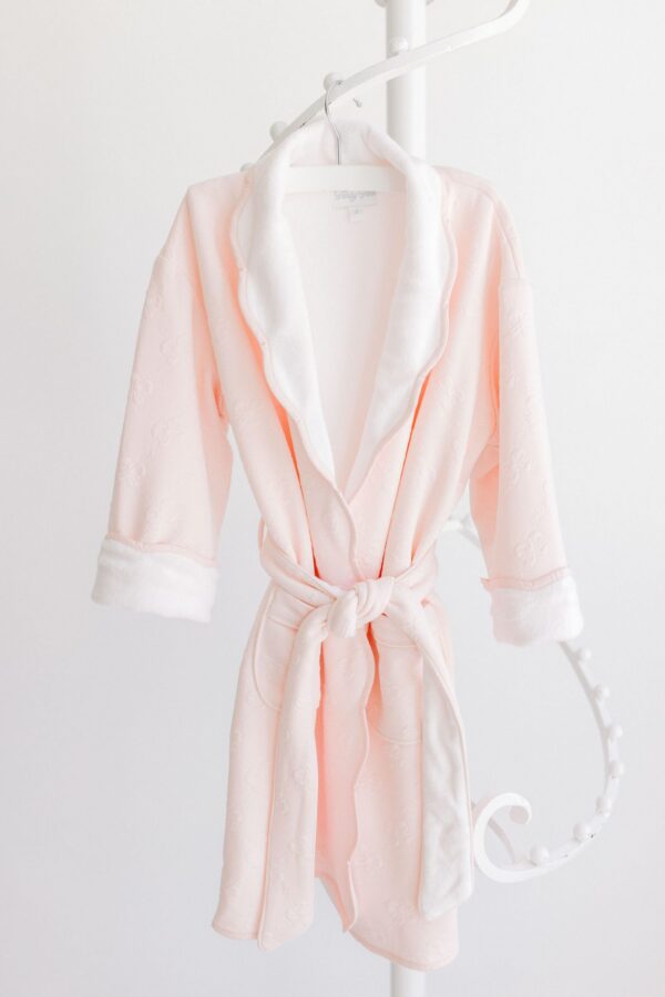 Bathrobe – Pink Jacquard Bows