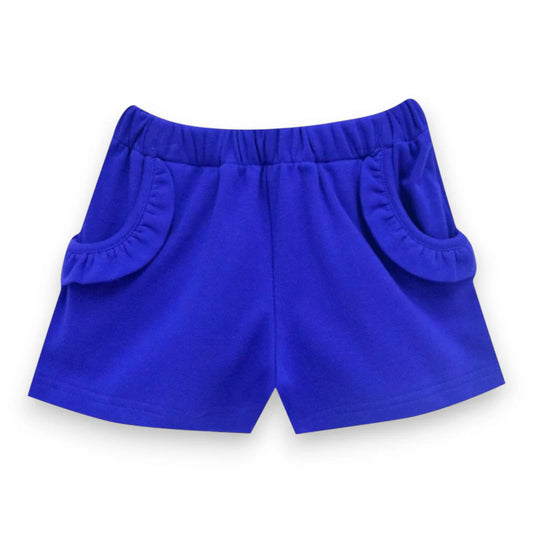 Royal Knit Girls Shorts W/ Ruffle And Pockets