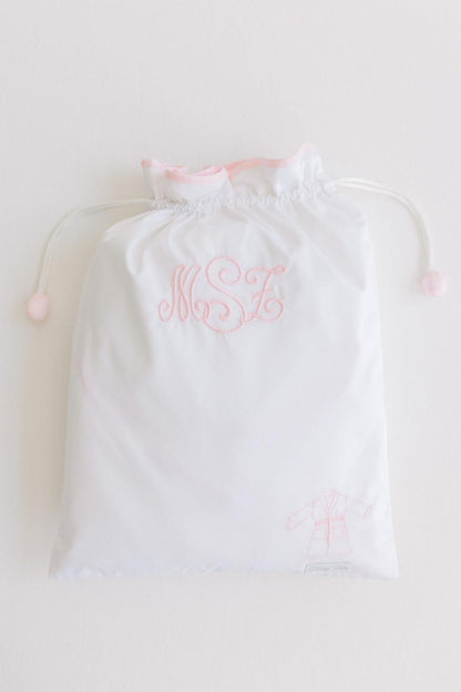 Terrycloth Bathrobe - Pink Scalloped