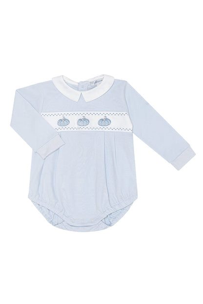 Blue Pumpkin Patch Embroidered Bubble