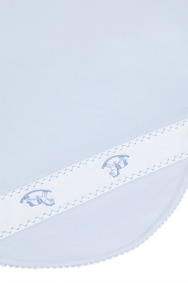 Rocking Horse Embroidered Blanket (Blue/Pink)