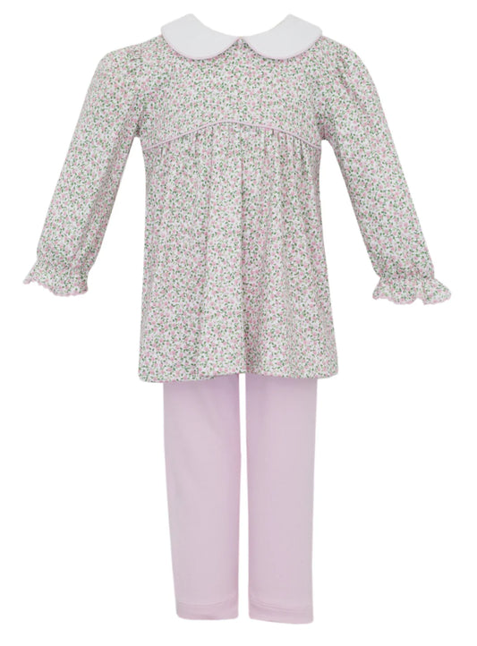 Carol Pink Knit Liberty Floral Tunic Set