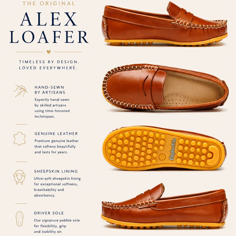 Alex Driver Moccasin - Natural Brown Leather