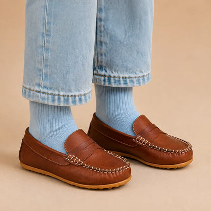 Alex Driver Moccasin - Natural Brown Leather