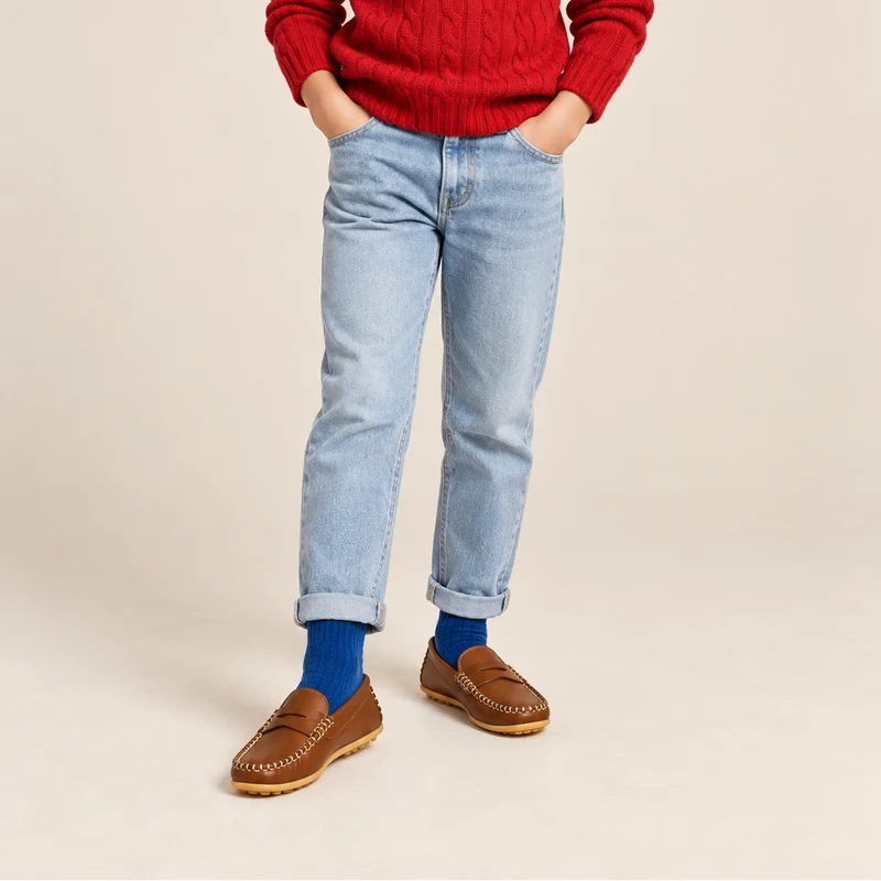Alex Driver Moccasin - Natural Brown Leather