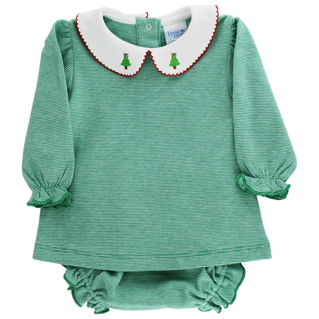 Christmas Trees Girls Diaper Cover Set