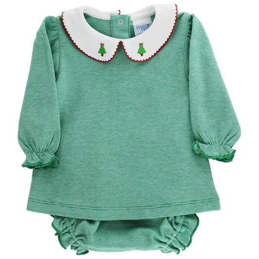 Christmas Trees Girls Diaper Cover Set