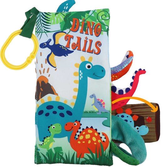 Dino Tails Crinkle Cloth Book With Stroller Ring