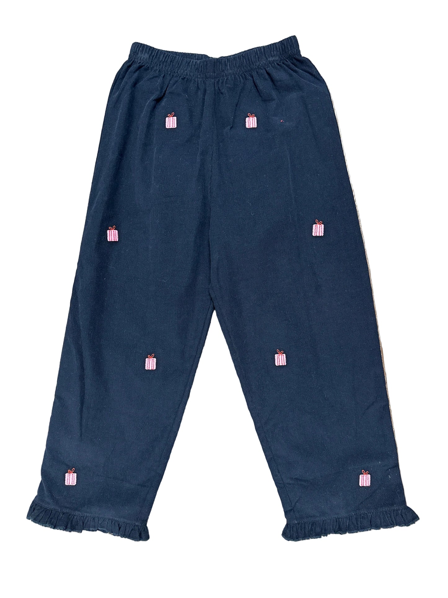 Girls Navy Cords with Ruffles and Gifts with Bows