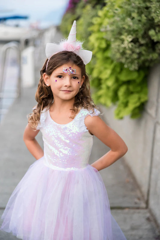 Dreamy Unicorn Dress & Headband Iridescent Pink