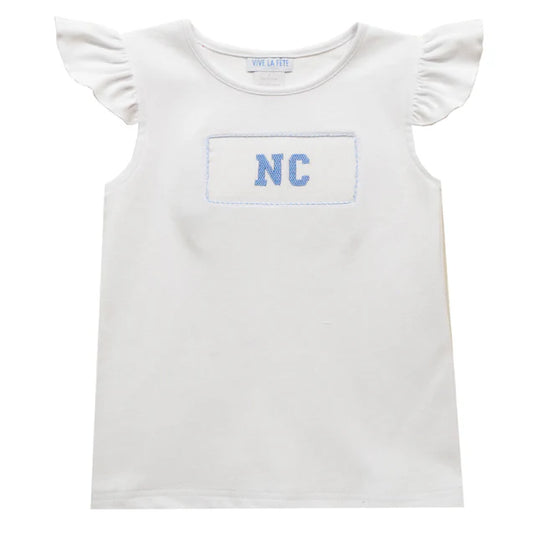 Carolina Embroidered White Knit Angel Sleeve