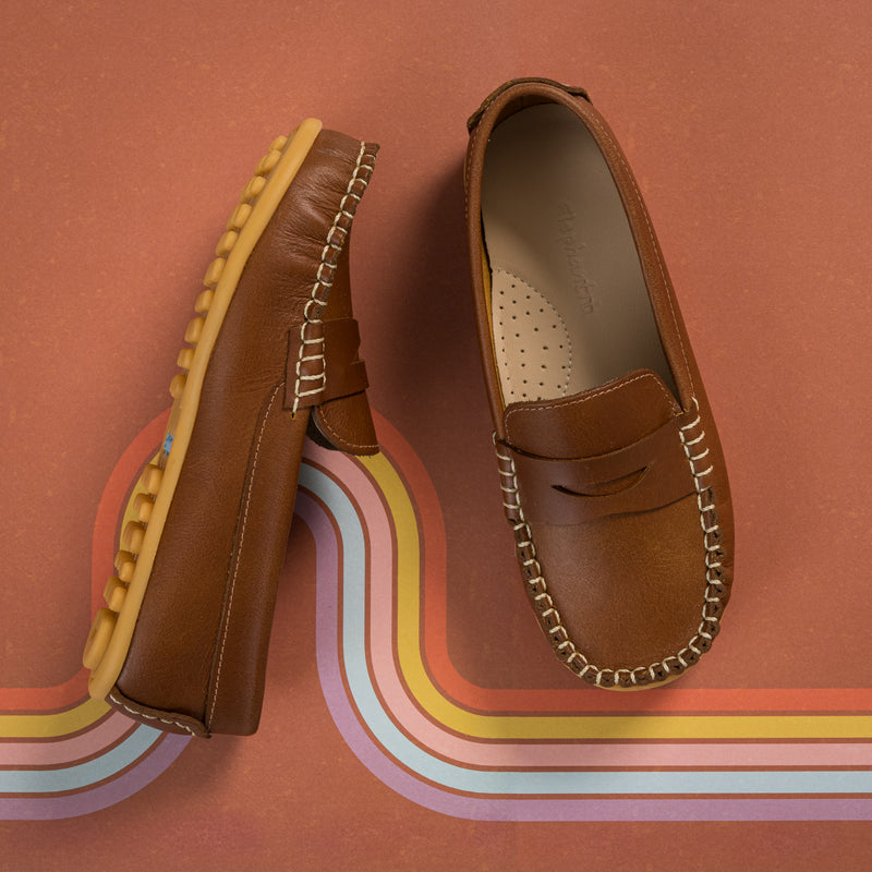 Alex Driver Moccasin - Natural Brown Leather