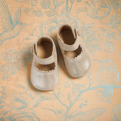 Baby Mary Jane - Talc Leather