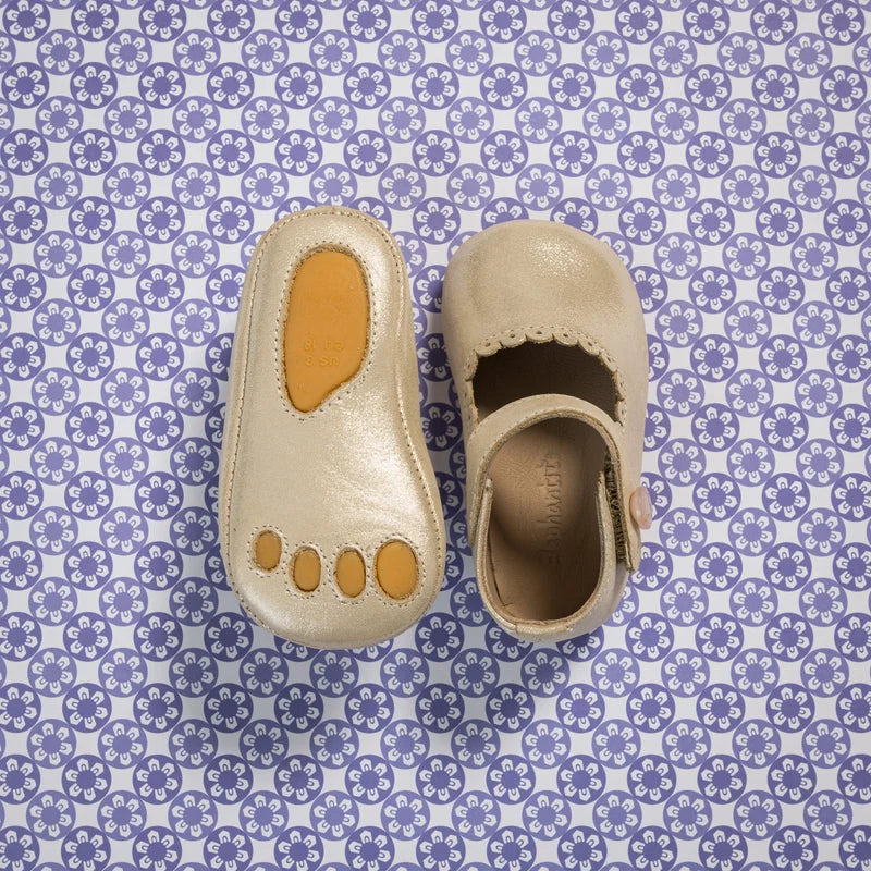 Baby Mary Jane - Talc Leather