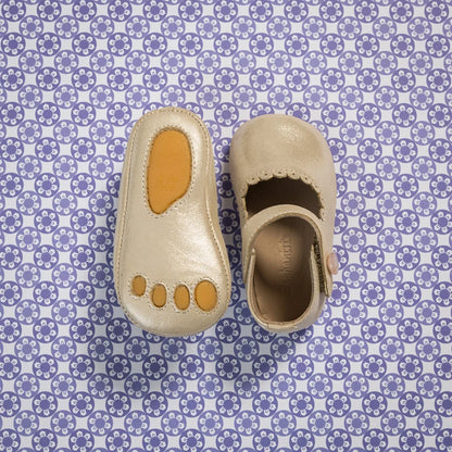Baby Mary Jane - Talc Leather