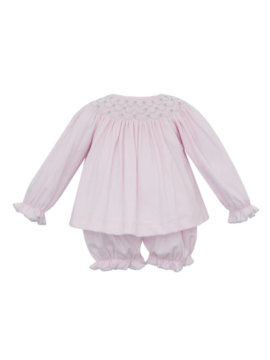Ellie Pink Knit Bishop Bloomer Set