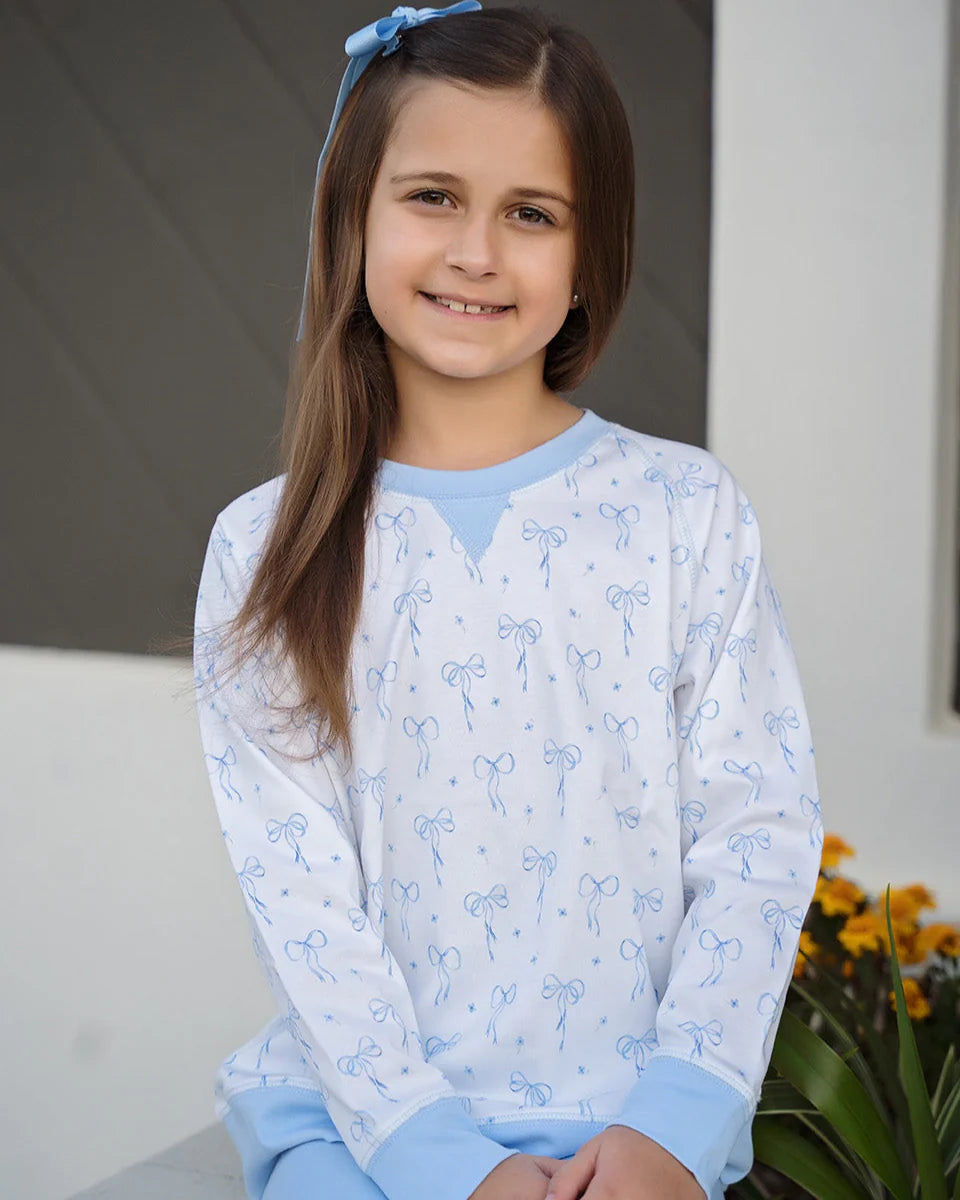 Sidney Sweatshirt Blue Bows