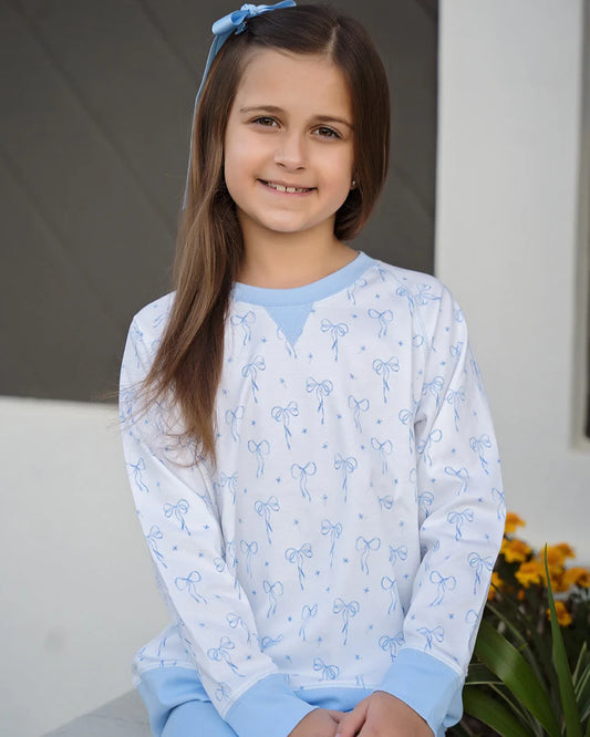 Sidney Sweatshirt Blue Bows
