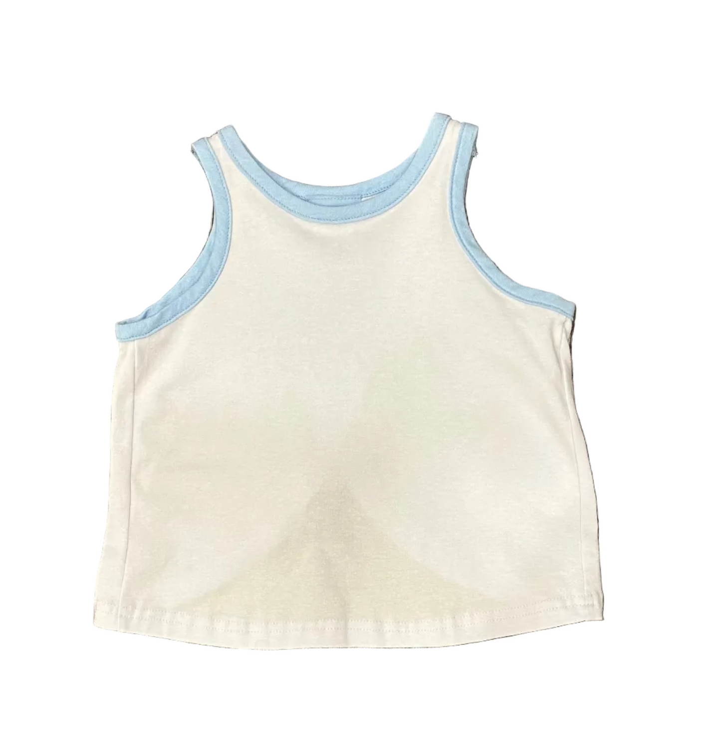 White Top Blue Trim