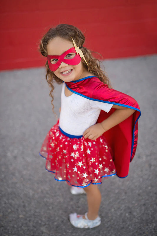 Superhero Tutu Cape and Mask Set Size 4-6