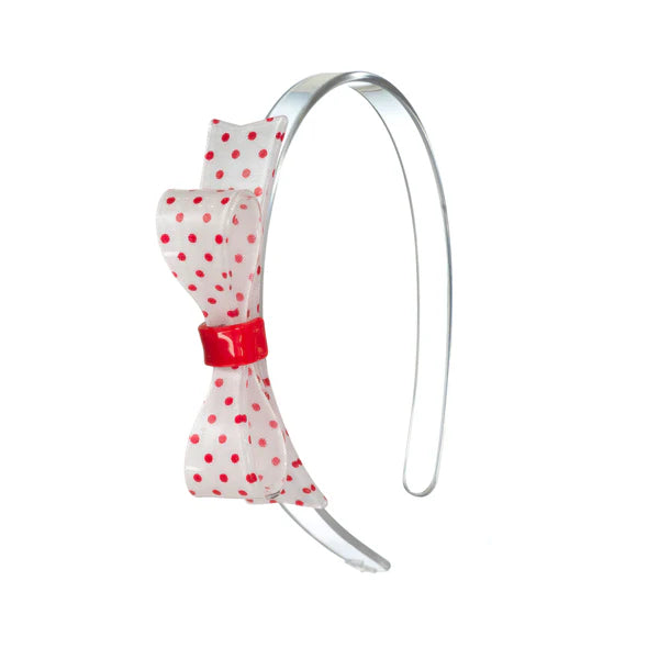 Bowtie Dotted Red/white Headband