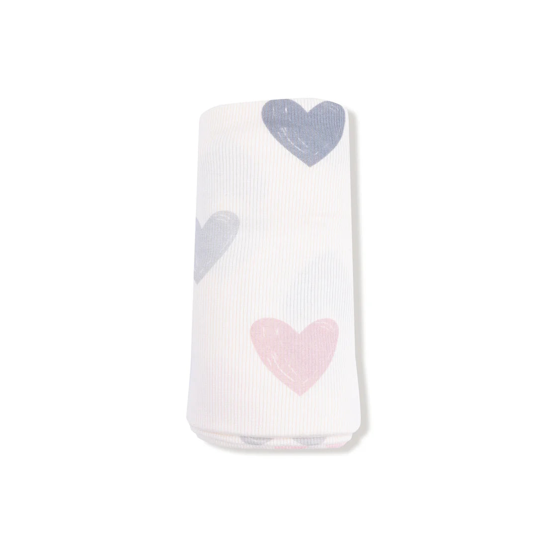 Hearts Modal Rib Swaddle Blanket