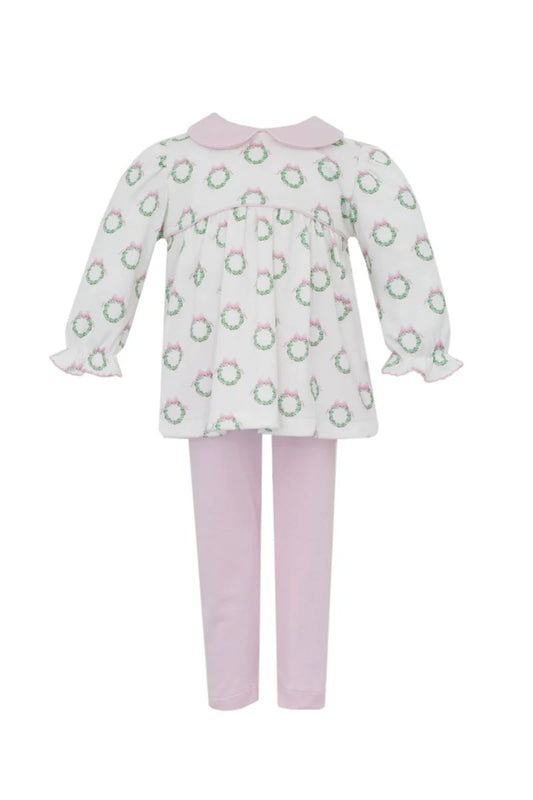 Holiday Pink Wreath Tunic Set