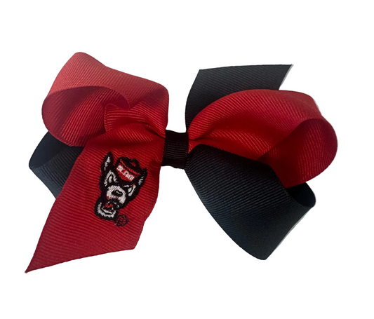Medium NC State Collegiate Grosgrain Bow