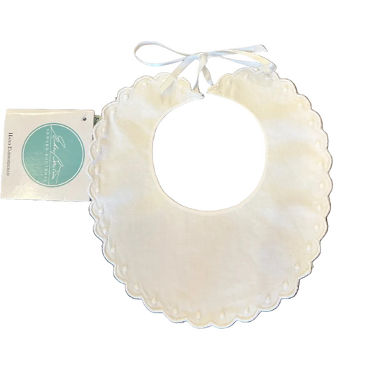 Hand Scalloped Baby Bib