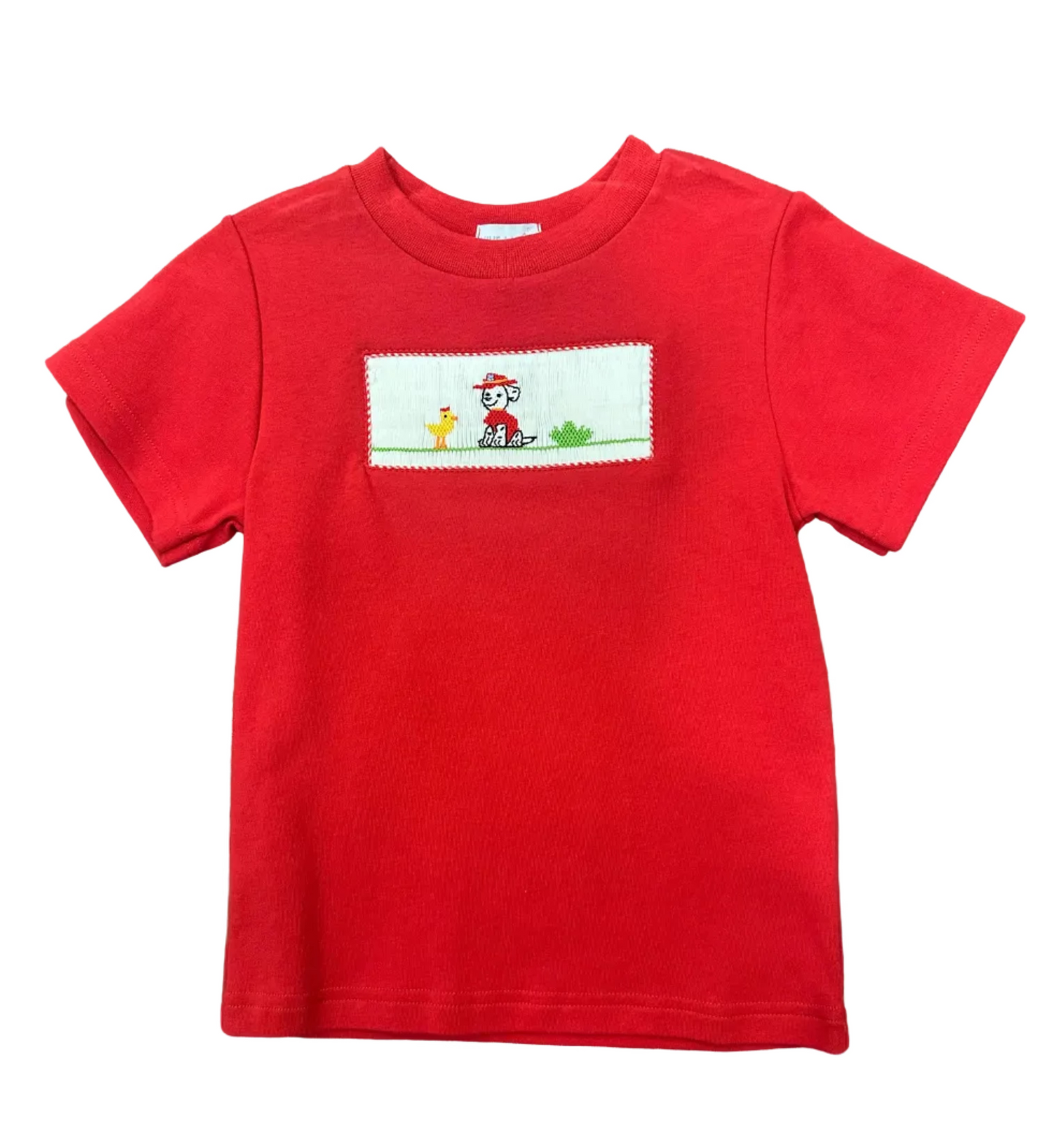 Pup Smocked Red/Marshall Knit Boys Shirt