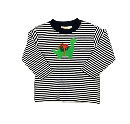 Navy Stripe Shirt with Dino