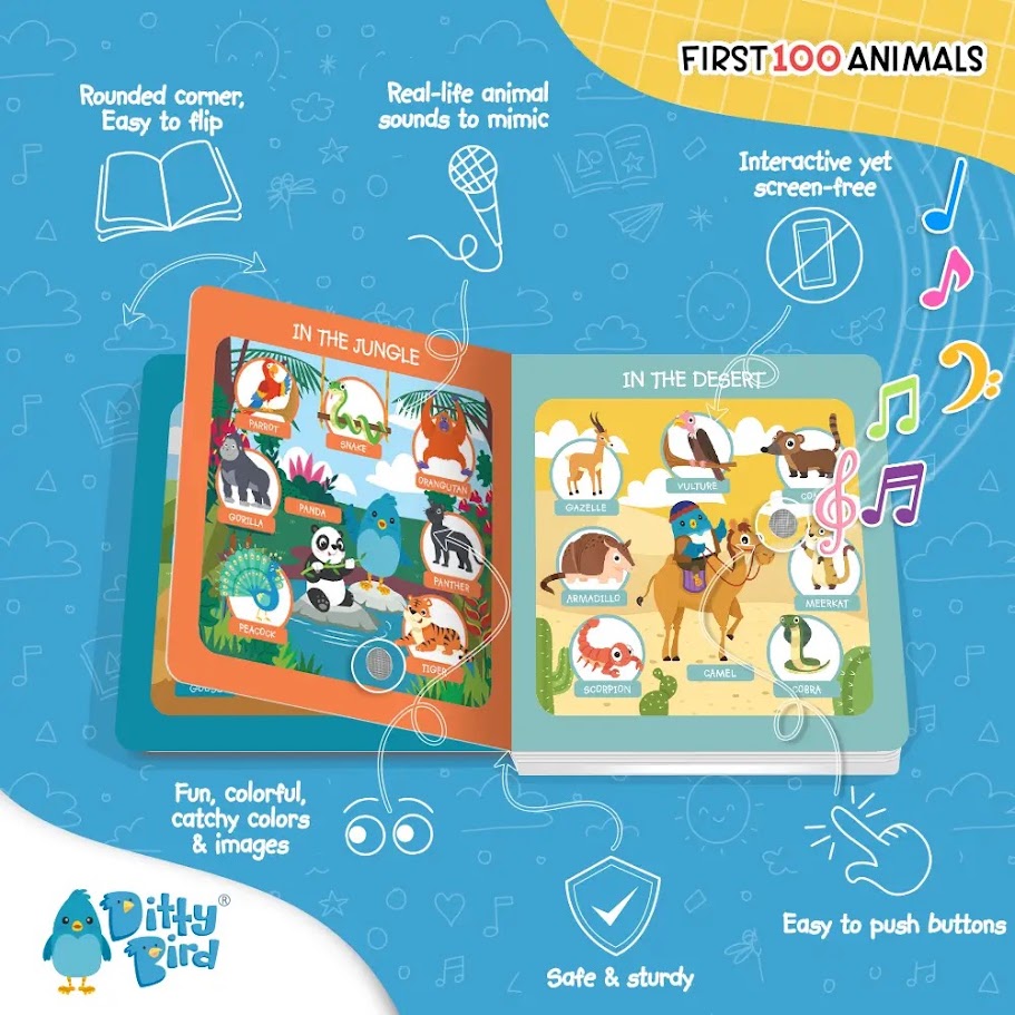 Ditty Bird Book First 100 Animals