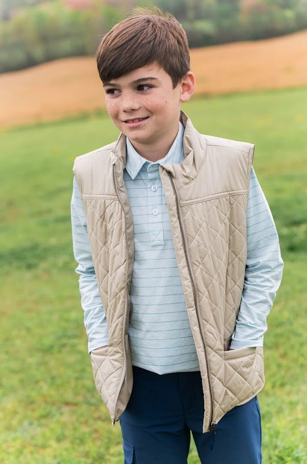 Kids Pro Quilted Vest - Tan