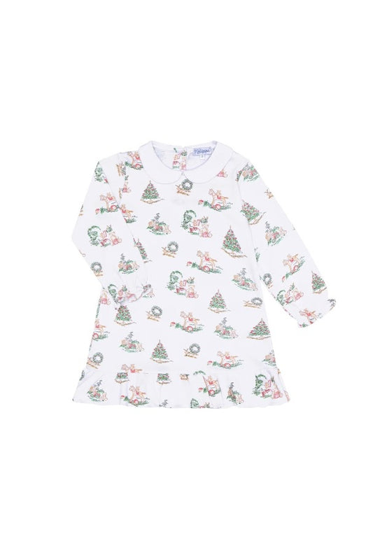 Christmas Toile Long Sleeve Playtime Dress