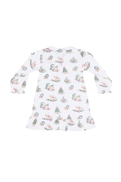 Christmas Toile Long Sleeve Playtime Dress