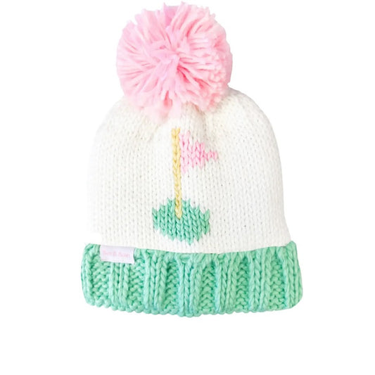 Pink Golf Bobble Hat